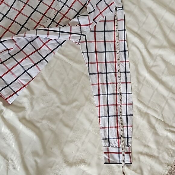 Jack & Jones Men's Stripped Long Sleeves Button Down Cotton Shirt XXL White/Red - Picture 12 of 16